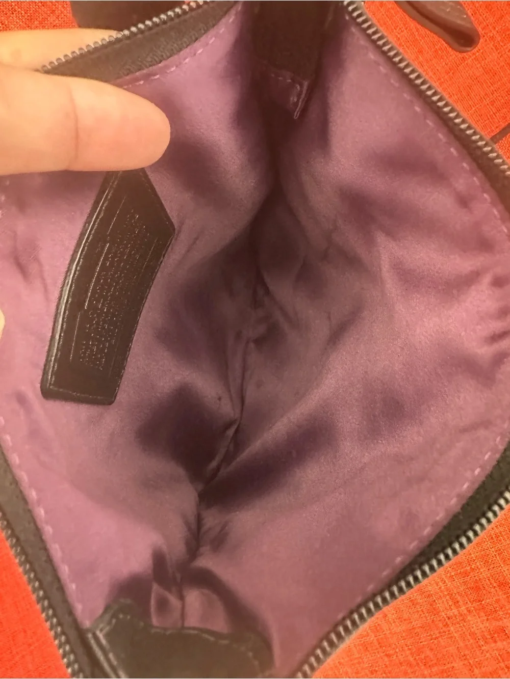Black Crossbody File Bag Purse Purple Lining
